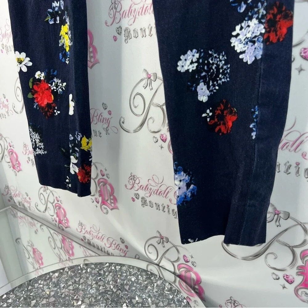 Banana Republic pants flowers navy red Floral Skinny Jeans - Multicolor